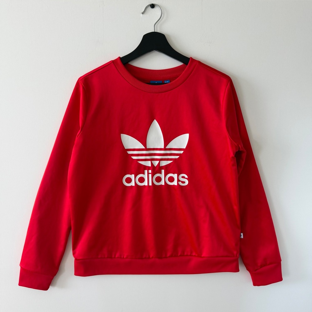 Adidas Originals Womens Red Trefoil Logo Sweatshirt CE5436 Size Small